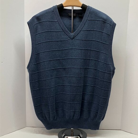 Saddlebred Mens Navy Blue V Neck Golf Sweater‎ Vest Size L - Picture 1 of 4